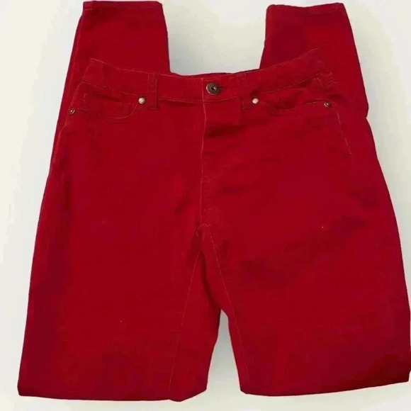 Blue Spice Women's Juniors Size 3 Straight Leg Skinny Red Jeans - Picture 8 of 12